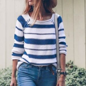Paige Taryn striped nautical sweatwr XS